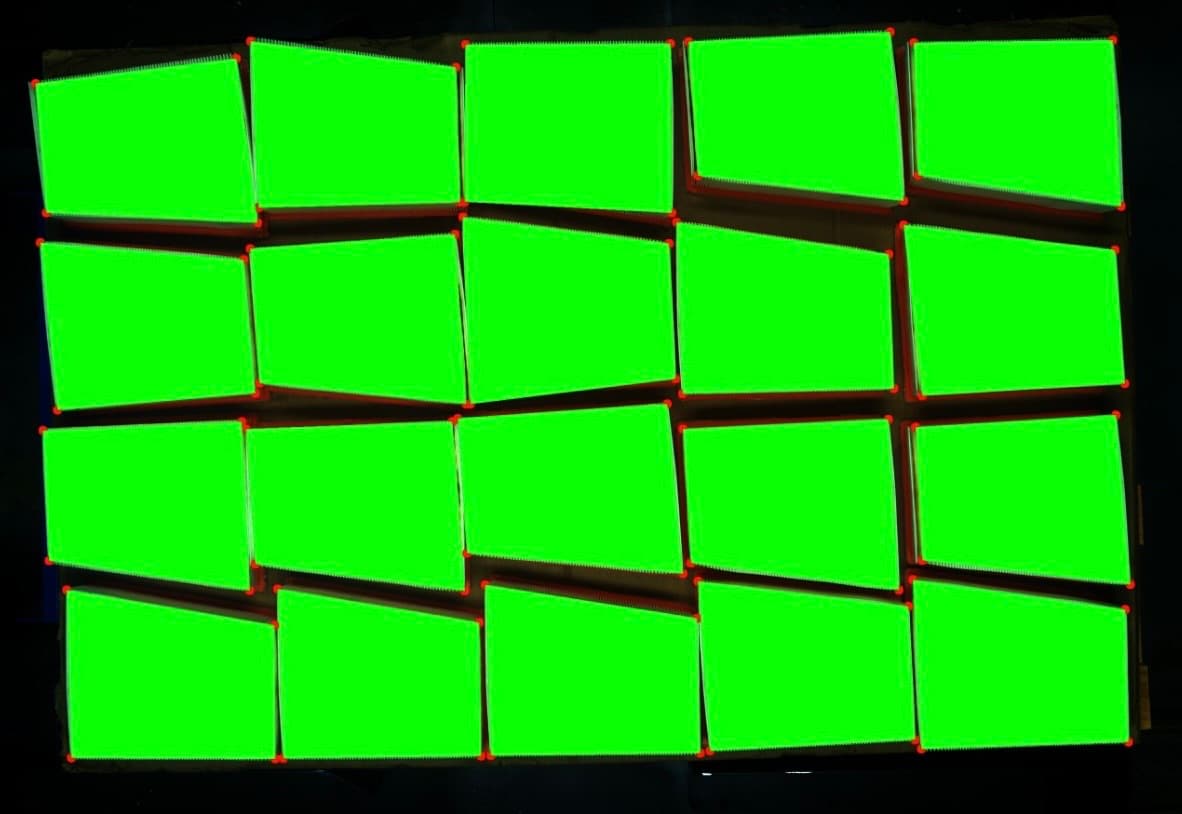 Computer vision view with simplified detection overlay.
